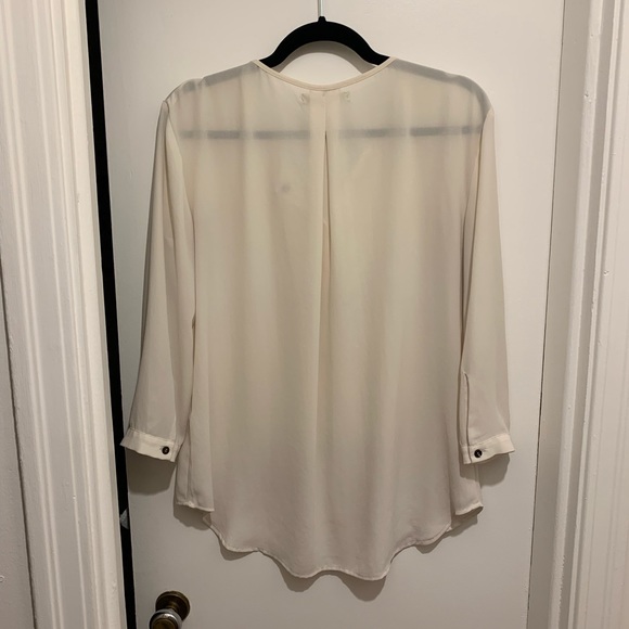 Sheer Ivory Blouse w/ 3/4 sleeves - Picture 2 of 2